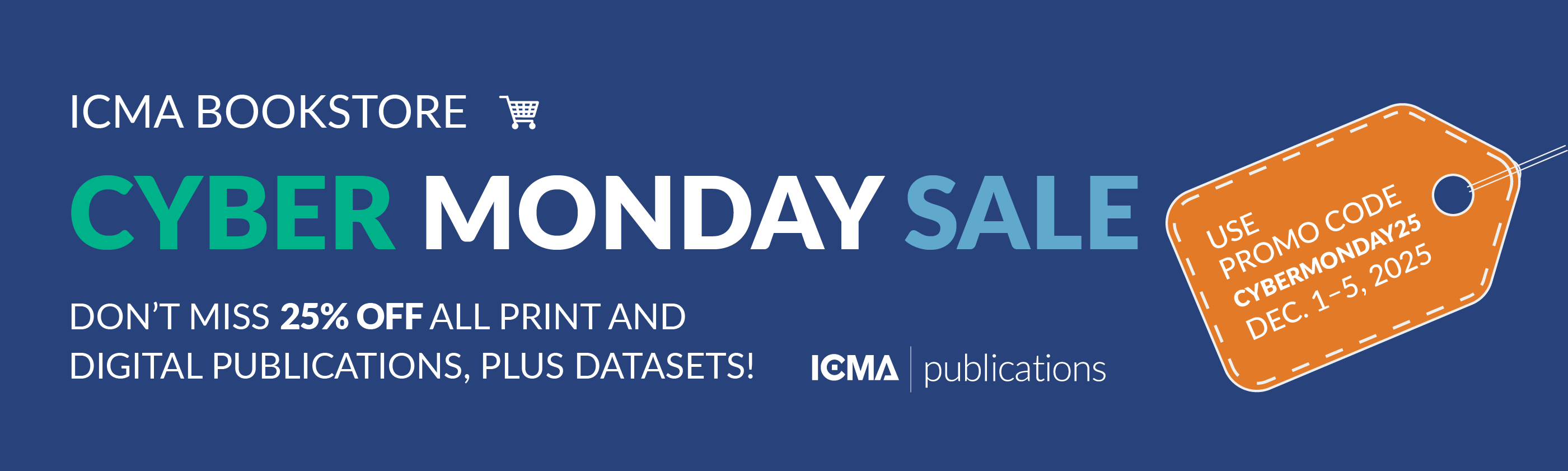 Cyber Monday Sale on all ICMA Publications, Dec. 1-5